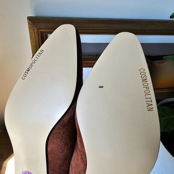 VINTAGE NEW OLD STOCK COSMOPOLITAN BROWN GENUINE LEATHER HEELS SHOES SIZE 8.5 - Picture 12 of 16